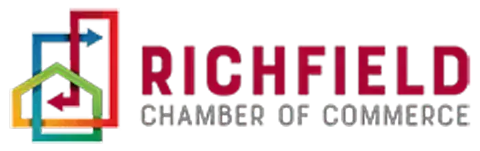 Logo of the Richfield Chamber of Commerce featuring overlapping colorful geometric shapes on the left and bold red text RICHFIELD above smaller gray text CHAMBER OF COMMERCE on the right, representing business in the Twin Cities and Minnesota elder law community.