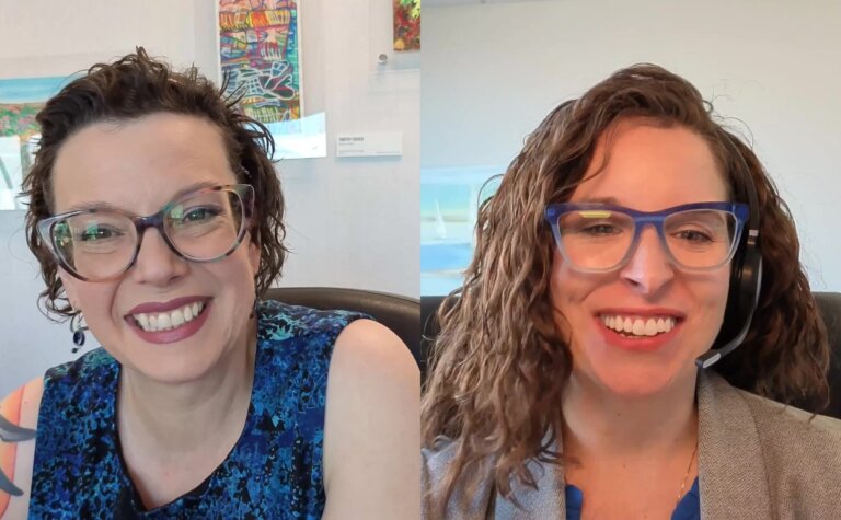 Angela Woosley and Lauren Fink smiling side by side during the Natural Options at the End of Life webinar